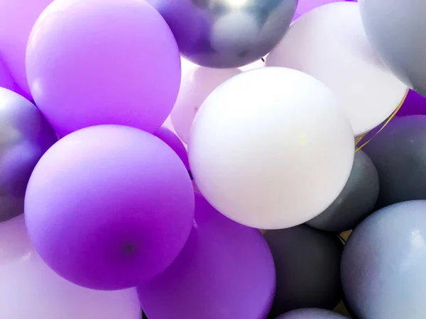 Violet White Grey Black Balloons — Stock Photo, Image