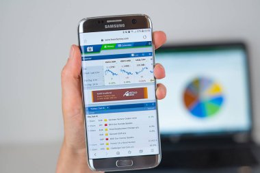 Telefon ekranında Forexfactory şirketinweb sitesi.