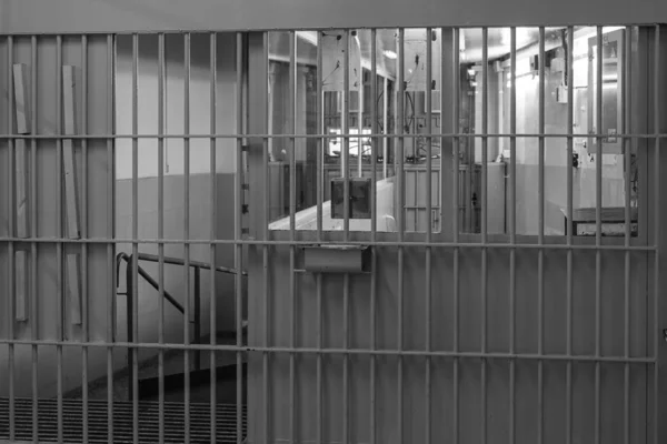 Prison checkpoint, black and white. — Stock Photo, Image