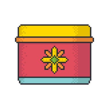 Kozmetik Konteyner piksel sanat stil vektör simgesi beyaz arka plan üzerinde.