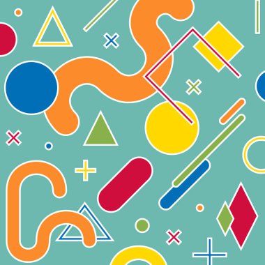 Retro soyut geometrik seamless modeli. Kompozisyon 4