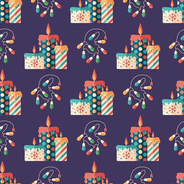 Christmas celebration flat art seamless pattern.