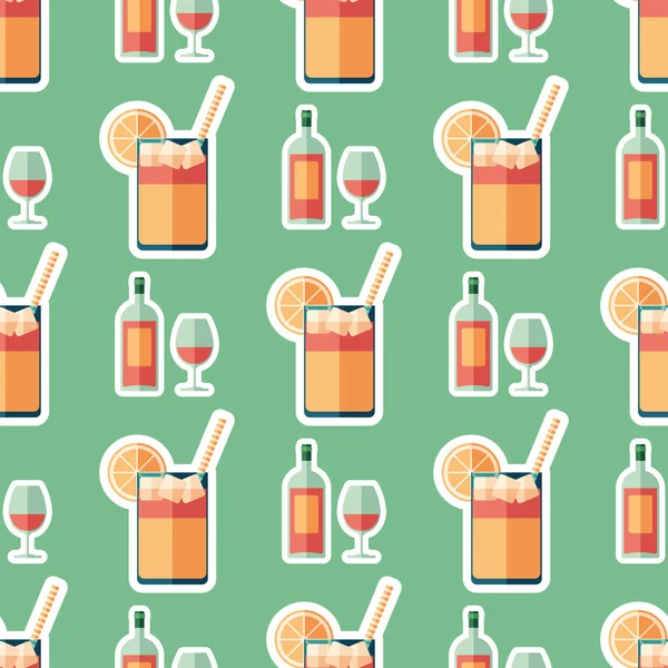 Wine Lemonade Flat Art Seamless Pattern — Stock Vector