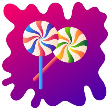 Girdap lolipop sıvı arka plan degrade düz simgesi.