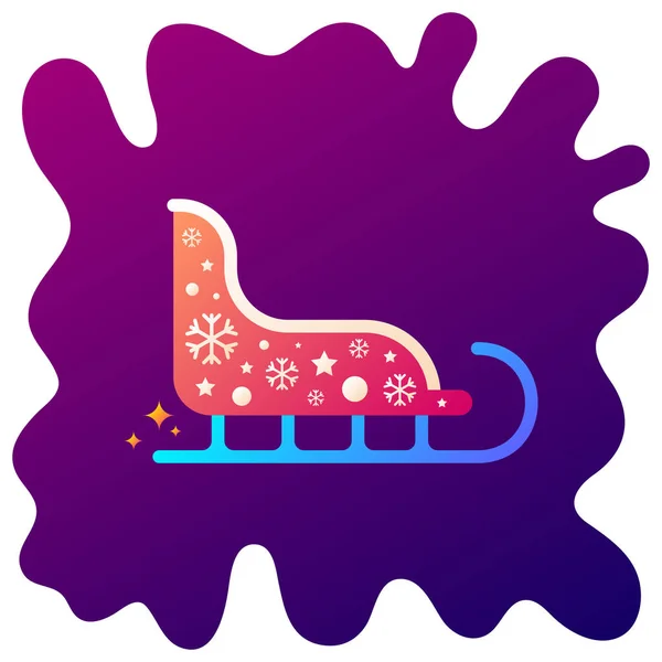 Santa Sledge Gradient Flat Icon Fluid Background — Stock Vector