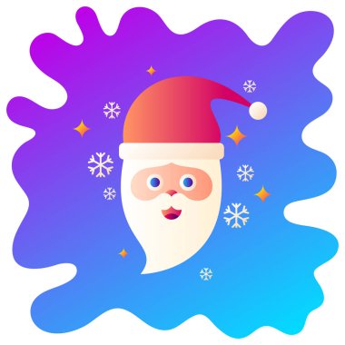 Mutlu Noel Baba degrade düz simge sıvı arka plan ile.