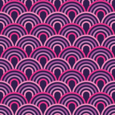 Çağdaş çizgi semicircles soyut geometrik seamless modeli.