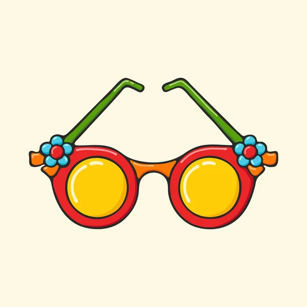 Mode Sonnenbrille Handgezeichnet Pop Art Stil Illustration — Stockvektor