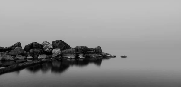 minimalistic landscape. black and white photography