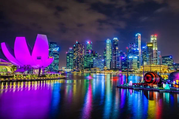Ніч Сінгапур Гарний Вид — стокове фото