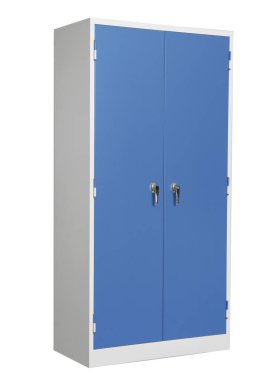 Modern Renkli Çelik Ofis Mobilyaları beyaz arka planda izole edildi