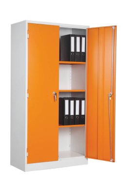 Modern Renkli Çelik Ofis Mobilyaları beyaz arka planda izole edildi