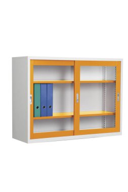 Modern Renkli Çelik Ofis Mobilyaları beyaz arka planda izole edildi