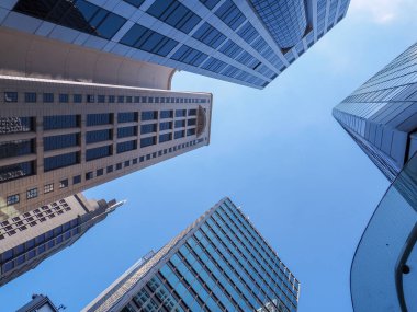 Hong Kong gökdelenleri. Çin 'deki büyük binalar. İş dünyası