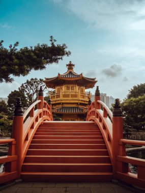Hong Kong Tapınağı. Güzel Çin binası.