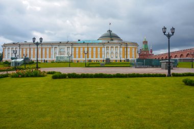 Bulutlu havalarda Moskova Kremlin manzarası