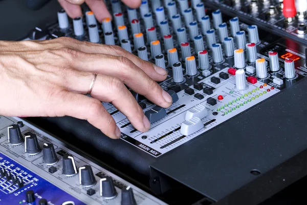 Close-up of hand on mixer