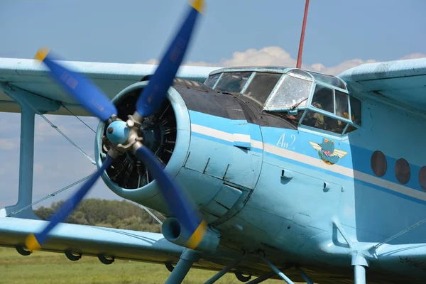 Cockpit Propeller Van Het Dubbeldekker — Stockfoto