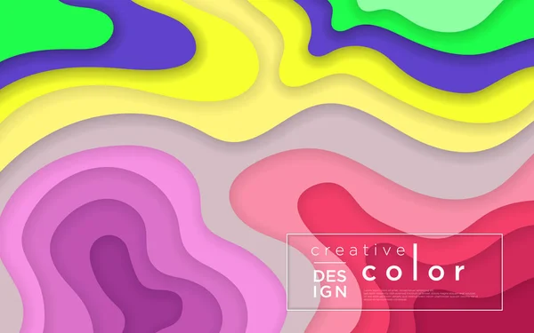 Banner Horizontal Con Fondo Abstracto Formas Corte Papel Diseño Vectorial — Vector de stock