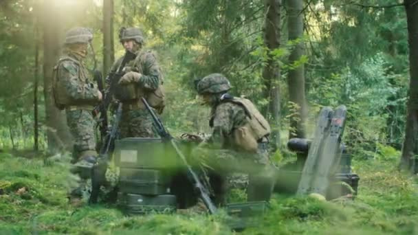 Basis Tahapan Militer Petugas Memberikan Perintah Kepala Insinyur Angkatan Darat — Stok Video