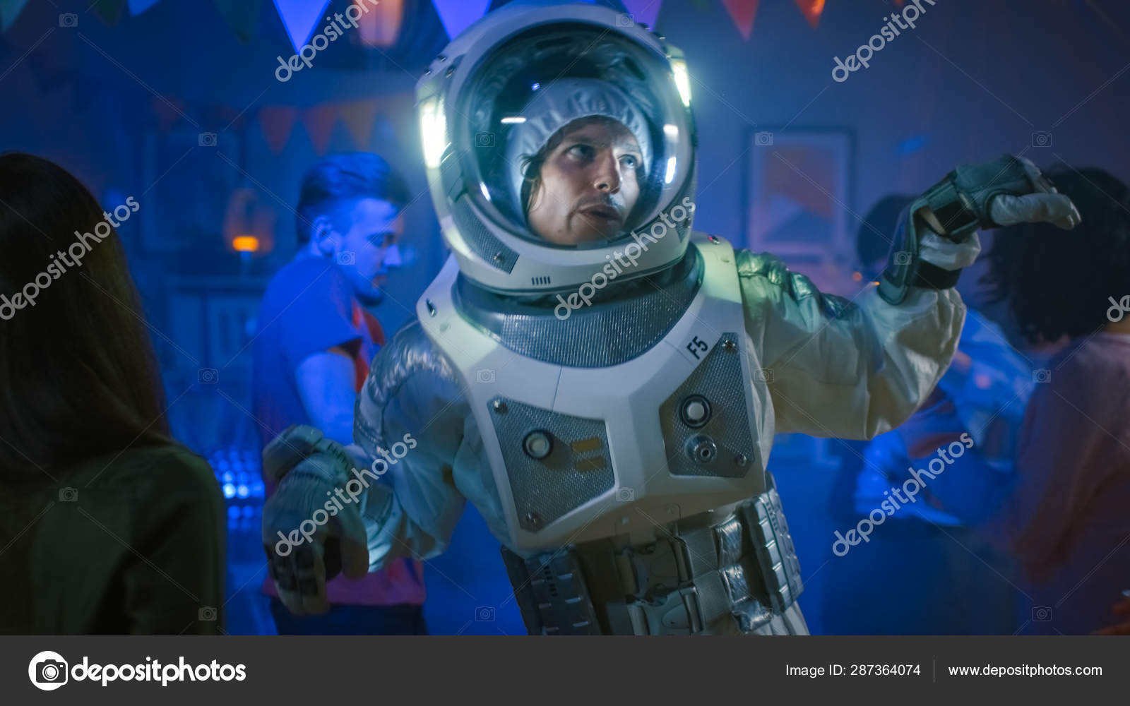 At The College House Costume Party Fun Guy Wearing Space Suit Dances at-the-college-house-costume-party-fun-guy-wearing-space-suit-dances