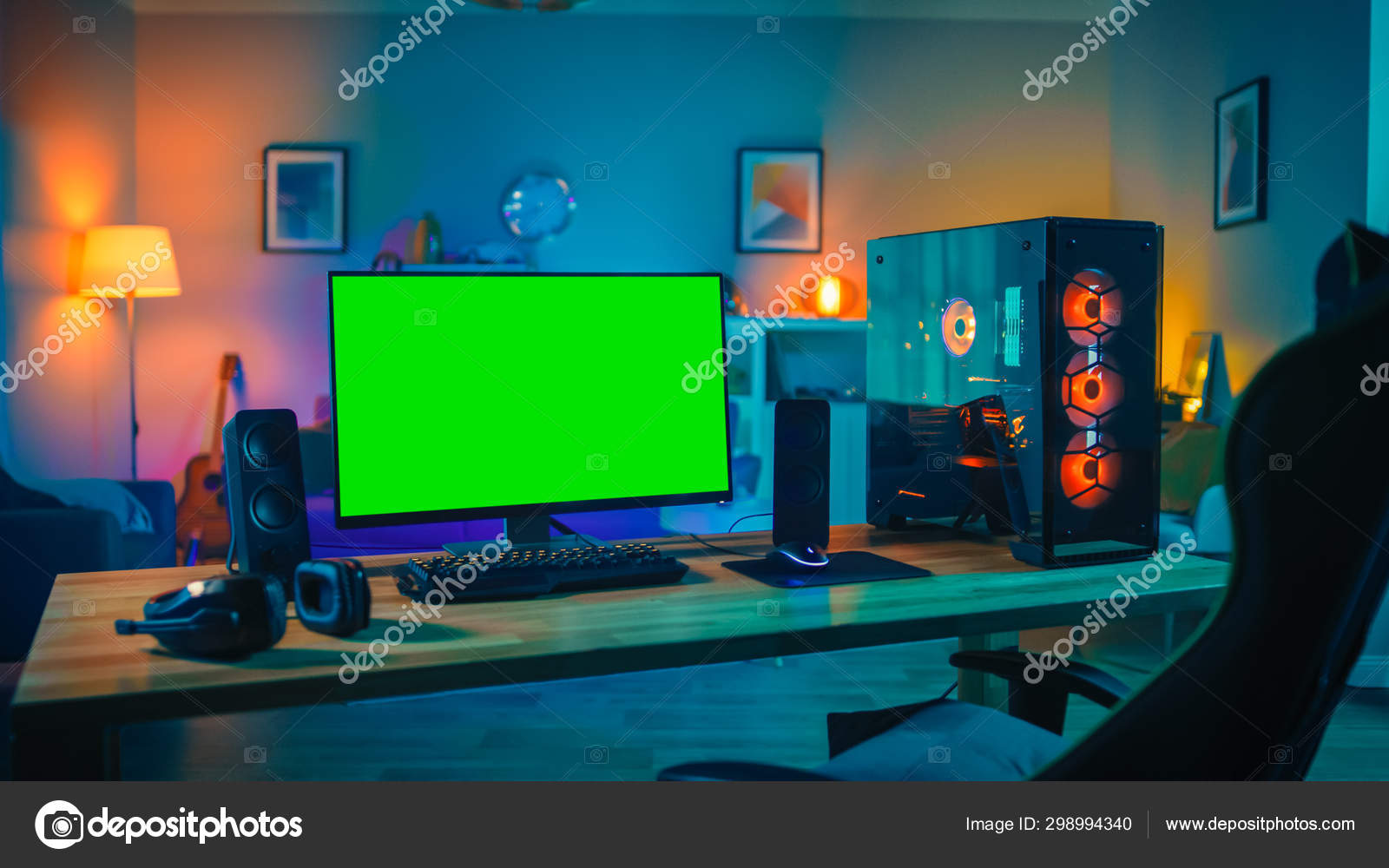 Neon lights for computer desk sales