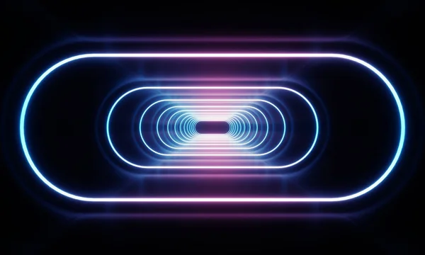 Neon light tunnel — Stock Photo, Image