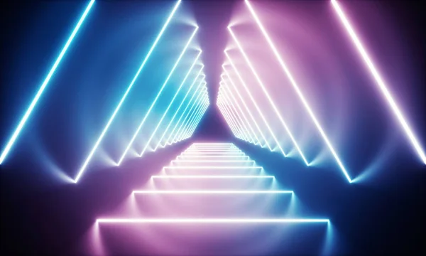 Neon ljus tunneln — Stockfoto