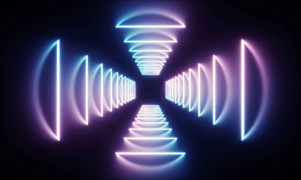 Neon light tunnel — Stock Photo, Image