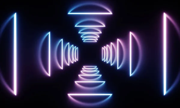 ネオンの光のトンネル — ストック写真