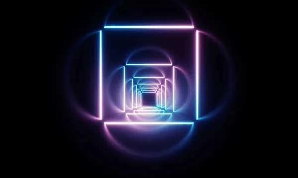 Neon light tunnel — Stock Photo, Image