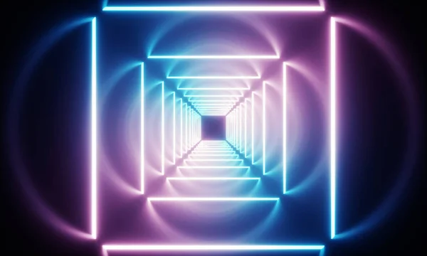 Neon light tunelu — Zdjęcie stockowe