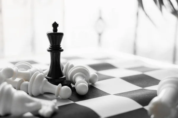 Chess with black and white board.