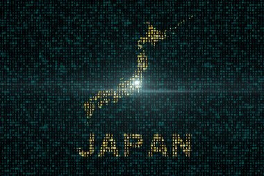 Japonya harita ülke ile dijital arka planlar
