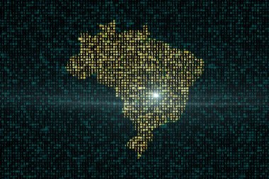 Brezilya harita ülke ile dijital arka planlar