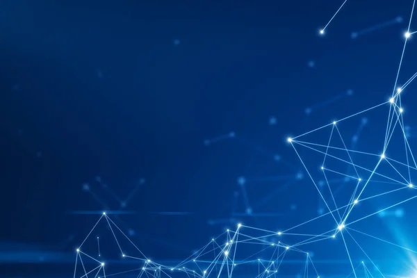 Parlak mavi arka plan soyut bağlı noktalar.