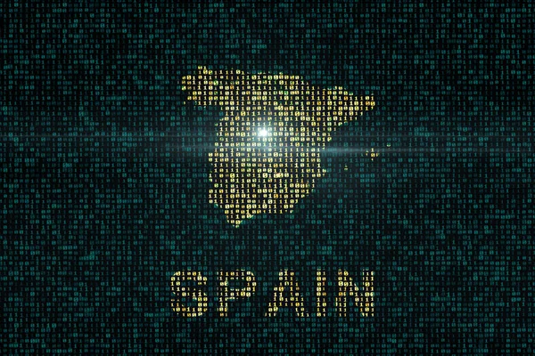 Fondos digitales con el país de España mapa — Foto de Stock