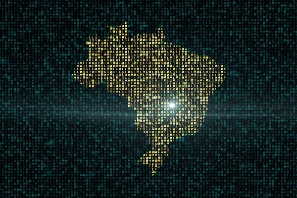 Brezilya harita ülke ile dijital arka planlar