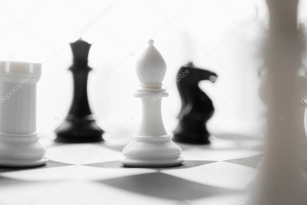 Chess with black and white board.