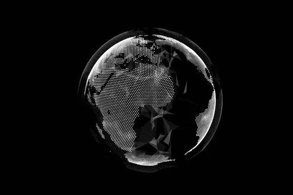 Terre numérique formée par des particules — Photo