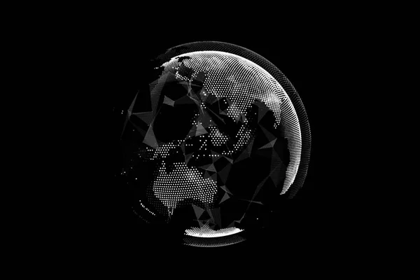 Terra digital formada por partículas — Fotografia de Stock