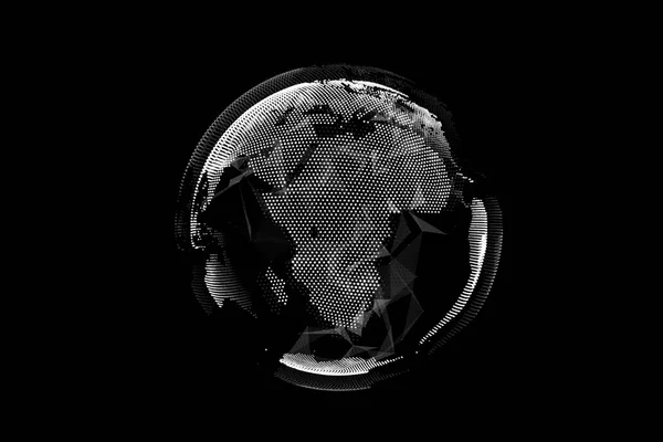 パーティカルによって形成されるデジタル地球 — ストック写真