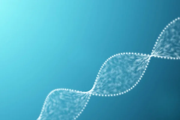 DNA renderizado em 3D de partículas — Fotografia de Stock
