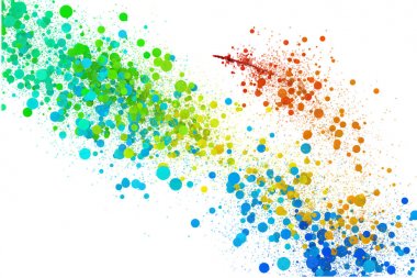 Renkli gökkuşağı renk noktaları.