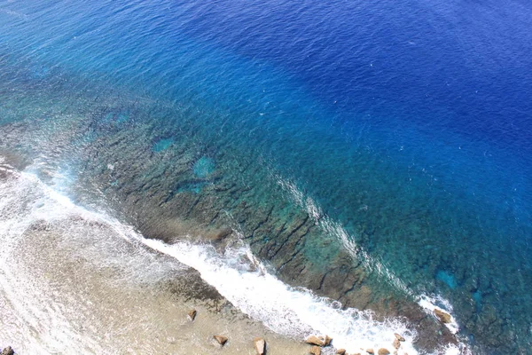Recifes Coral Largo Costa Guam — Fotografia de Stock
