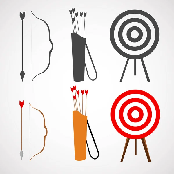 Bow and arrow, quiver, aimed shooting