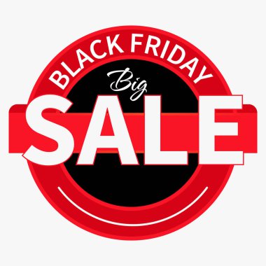 Kara Cuma indirimli kırmızı yuvarlak çıkartma. Üstünde de 