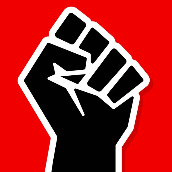 Schwarze Faust auf rotem Hintergrund. Schwarze Leben zählen. Vektorrechteckiges Banner — Stockvektor