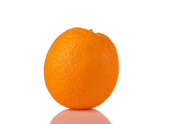 One fresh orange orange isolated on white — Stock Photo, Image