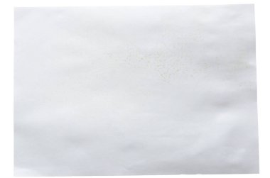 Beyaz yalıtılmış kıvrımlar ile beyaz kağıt düzensiz levha